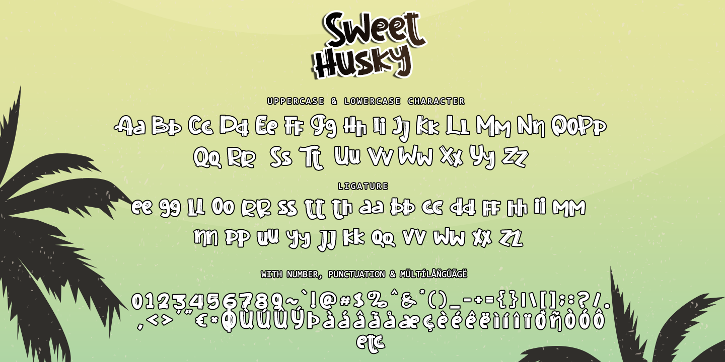 Пример шрифта Sweet Husky #2